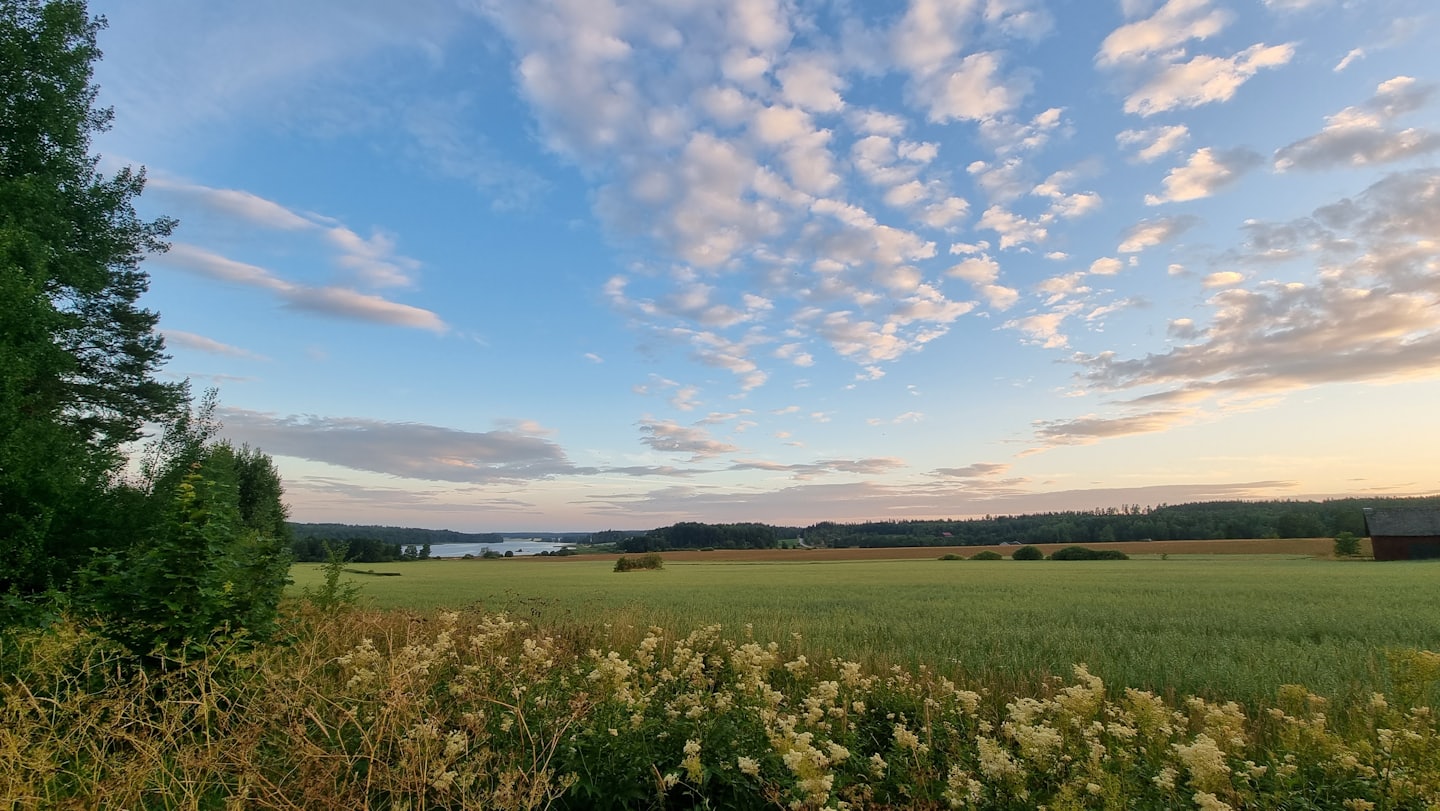 Avondlucht boven het land bij Ockelbo